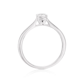 Engagement Ring 9ct White Gold Illusion Solitaire 0.12ct Diamond Ring