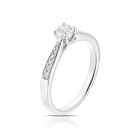9ct White Gold 0.16ct Diamond Illusion Solitaire Ring