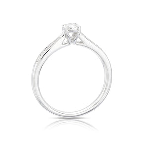 9ct White Gold 0.16ct Diamond Illusion Solitaire Ring