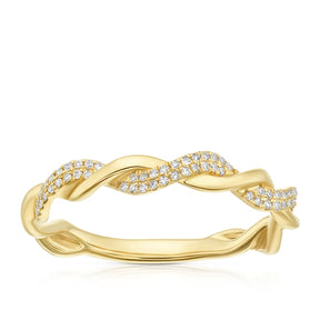 14ct Yellow Gold Twist Eternity 0.10ct Diamond Ring