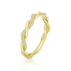 14ct Yellow Gold Twist Eternity 0.10ct Diamond Ring