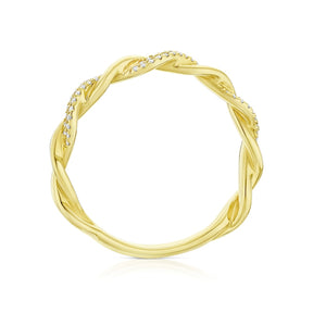 14ct Yellow Gold Twist Eternity 0.10ct Diamond Ring