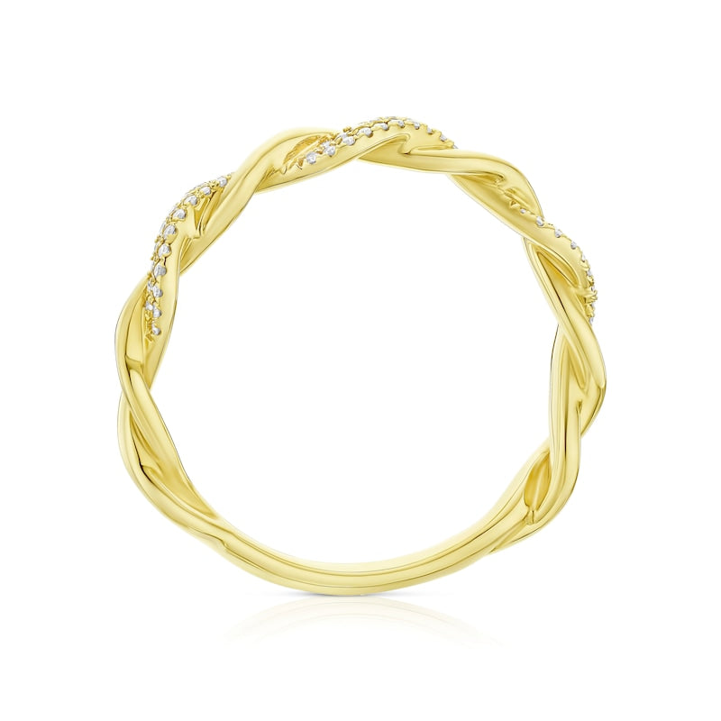 14ct Yellow Gold Twist Eternity 0.10ct Diamond Ring