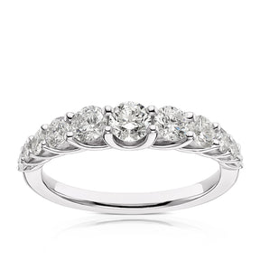 Platinum Round Cut Half Eternity 1ct Diamond Ring