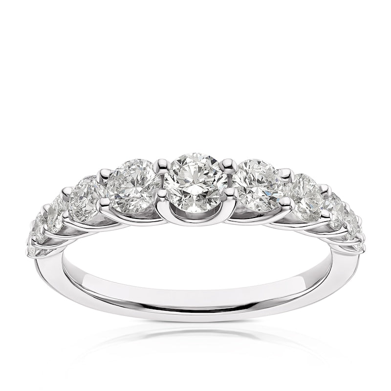 Platinum Round Cut Half Eternity 1ct Diamond Ring