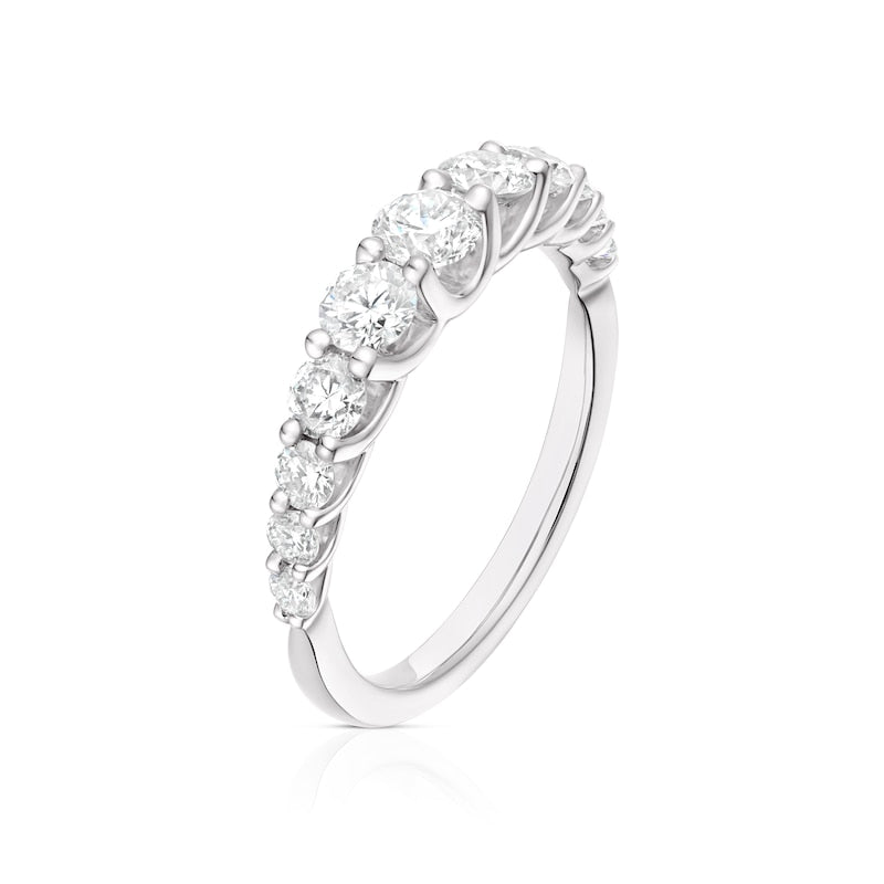 Platinum Round Cut Half Eternity 1ct Diamond Ring