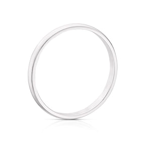 18ct White Gold 2mm Extra Heavyweight D Shape Ring