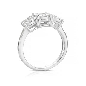 Engagement Ring 9ct White Gold Cluster Trilogy 0.50ct Diamond Ring