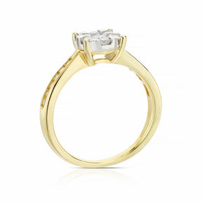 Engagement Ring 9ct Yellow Gold Cluster 0.50ct Diamond Ring