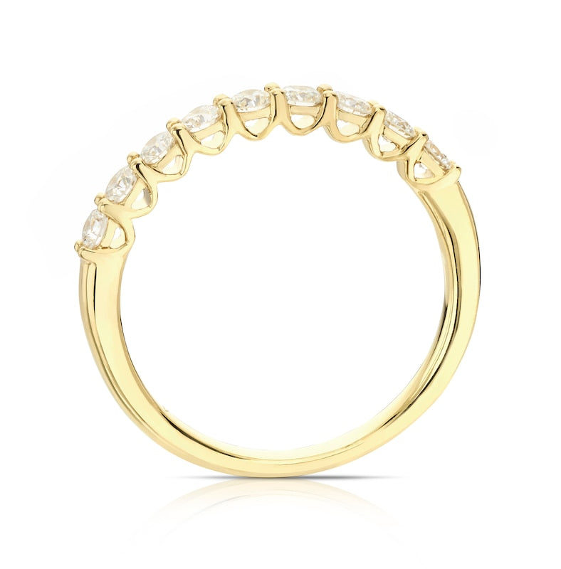 Origin 18ct Yellow Gold 0.50ct Diamond 9 Stone Eternity Ring