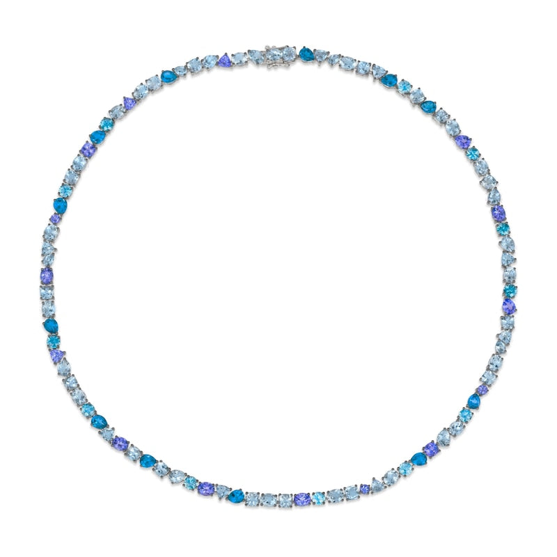 Le Vian 14ct White Gold Multistone Tennis Necklace