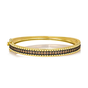 Le Vian 14ct Yellow Gold 1.50ct Chocolate Diamond Pavé Bangle