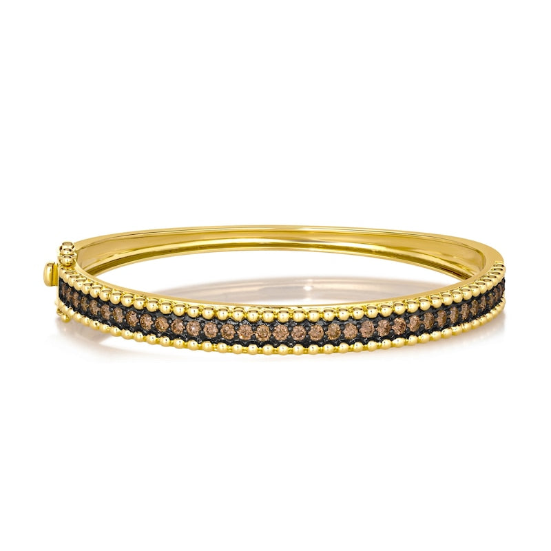 Le Vian 14ct Yellow Gold 1.50ct Chocolate Diamond Pavé Bangle