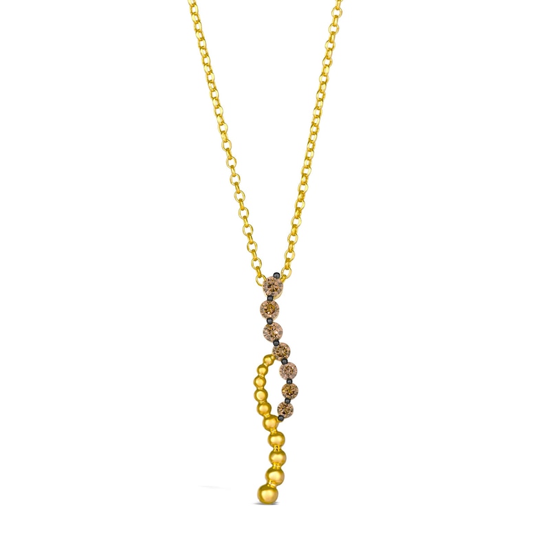 Le Vian 14ct Yellow Gold 0.40ct Chocolate Diamond Twisted Pendant Necklace