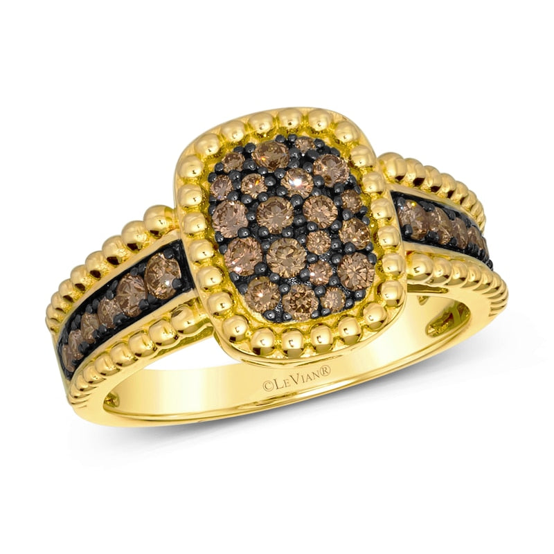Le Vian 14ct Yellow Gold 0.50ct Chocolate Diamond Cluster Ring