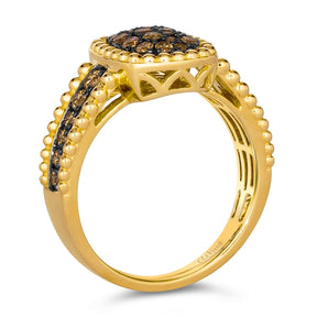 Le Vian 14ct Yellow Gold 0.50ct Chocolate Diamond Cluster Ring