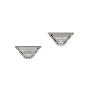 Emporio Armani Stainless Steel Logo Stud Earrings