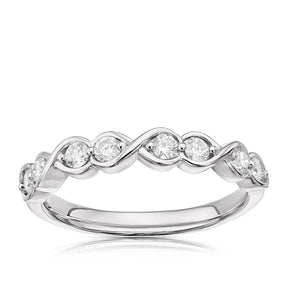 Platinum Wave Half Eternity 0.33ct Diamond Ring