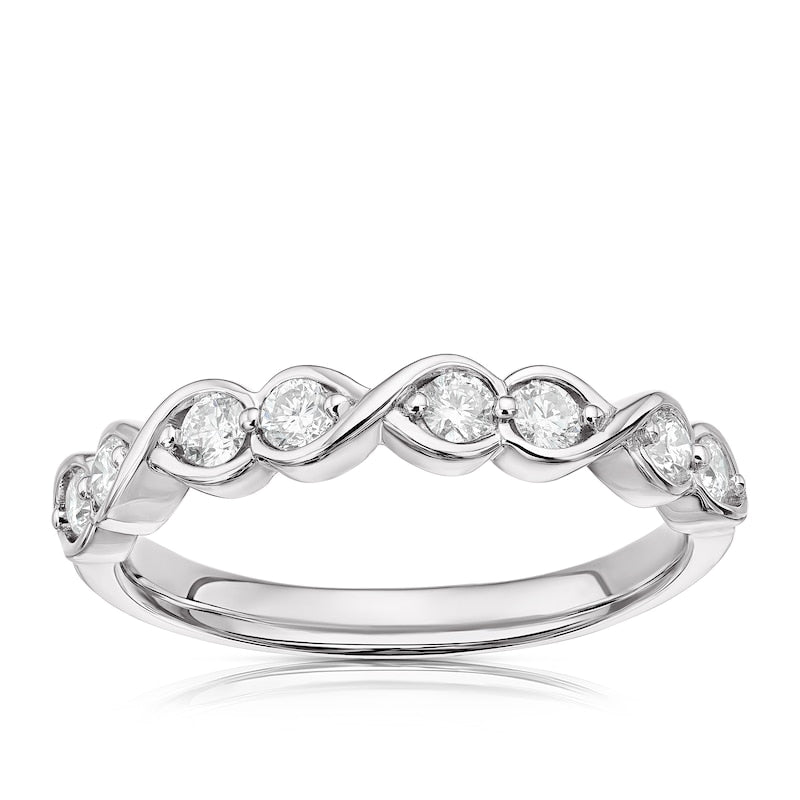 Platinum Wave Half Eternity 0.33ct Diamond Ring