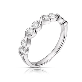 Platinum Wave Half Eternity 0.33ct Diamond Ring