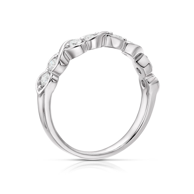Platinum Wave Half Eternity 0.33ct Diamond Ring
