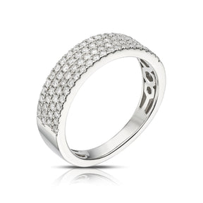 Platinum Four Row Half Eternity 0.50ct Diamond Ring