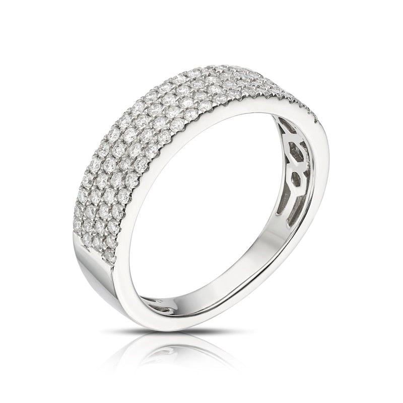 Platinum Four Row Half Eternity 0.50ct Diamond Ring