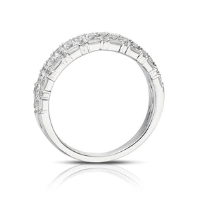 Platinum Round & Baguette Cut Eternity 0.70ct Diamond Ring