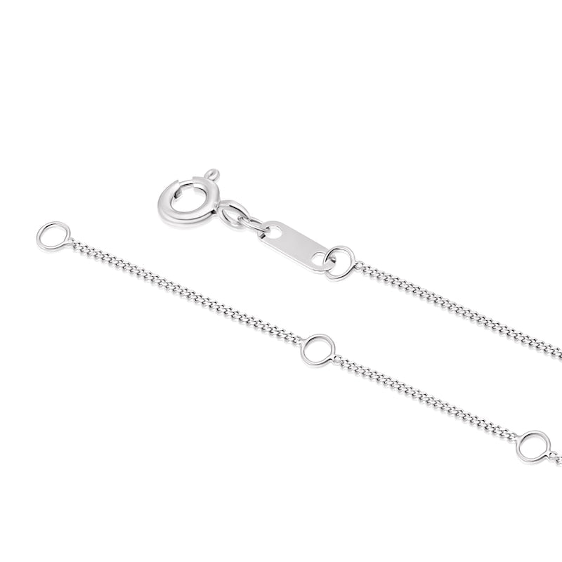 9ct White Gold 18" Diamond Graduated Heart Pendant Necklace