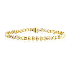 9ct Yellow Gold 7.25" 0.50ct Diamond Tennis Bracelet