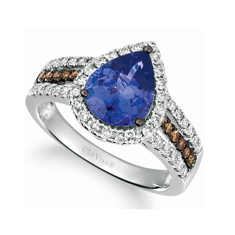 Le Vian 14ct White Gold Tanzanite 0.58ct Diamond Ring