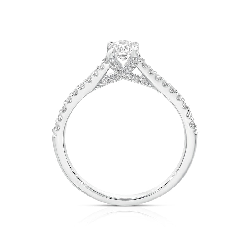 Engagement Ring 18ct White Gold Four Claw Solitaire 0.50ct Diamond Ring