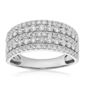 Platinum 1ct Diamond Five Row Ring