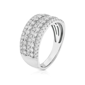 Platinum 1ct Diamond Five Row Ring