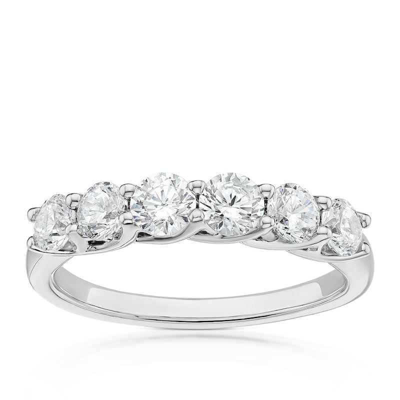 Platinum 6 Stone Eternity 1ct Diamond Ring