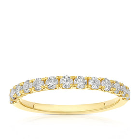 18ct Yellow Gold Round Cut Eternity 0.50ct Diamond Ring
