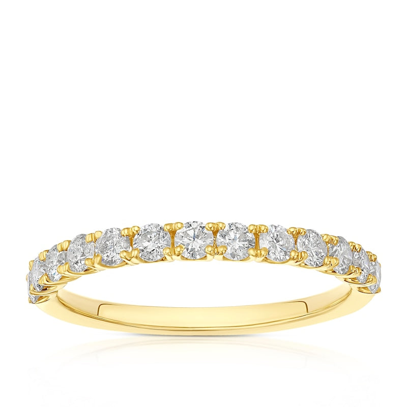 18ct Yellow Gold Round Cut Eternity 0.50ct Diamond Ring