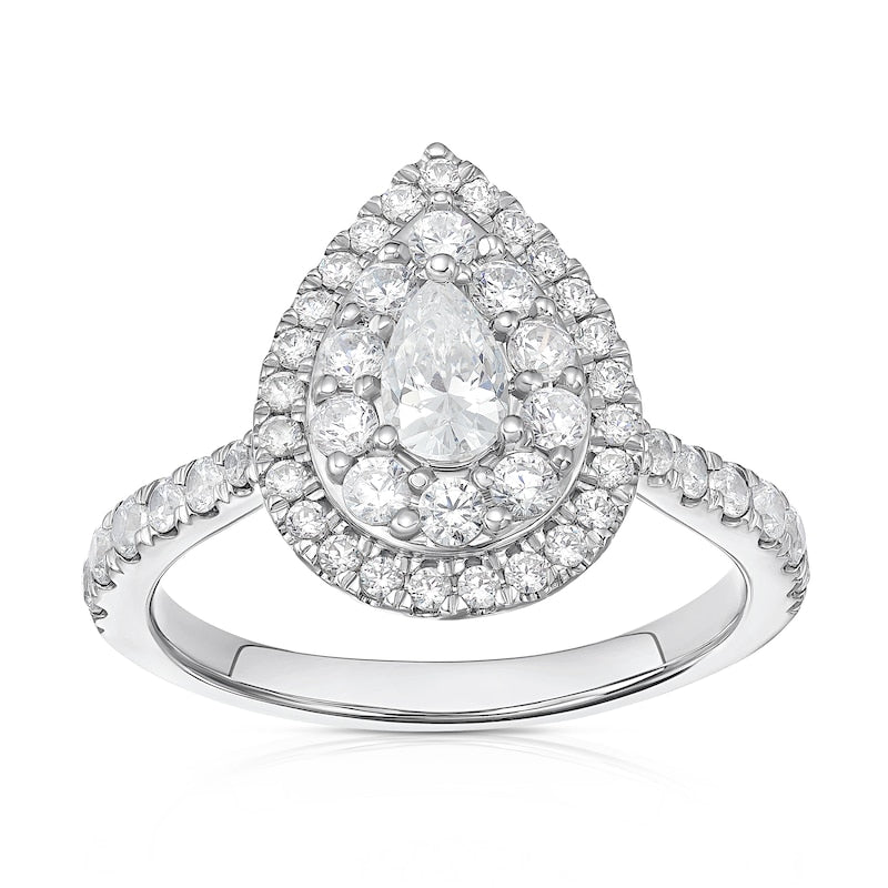 Engagement Ring Origin Platinum Pear Shaped 1ct Diamond Ring
