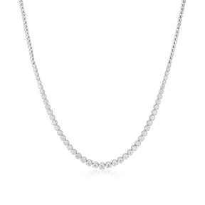 18ct White Gold 18" 4.05ct Diamond Tennis Necklace