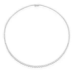 18ct White Gold 18" 4.05ct Diamond Tennis Necklace
