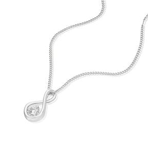 9ct White Gold 0.20ct Diamond Infinity Solitaire Pendant