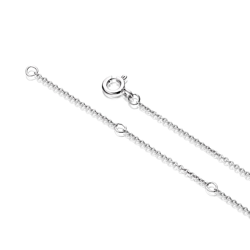 9ct White Gold 18" 0.25ct Diamond Trilogy Drop Pendant Necklace