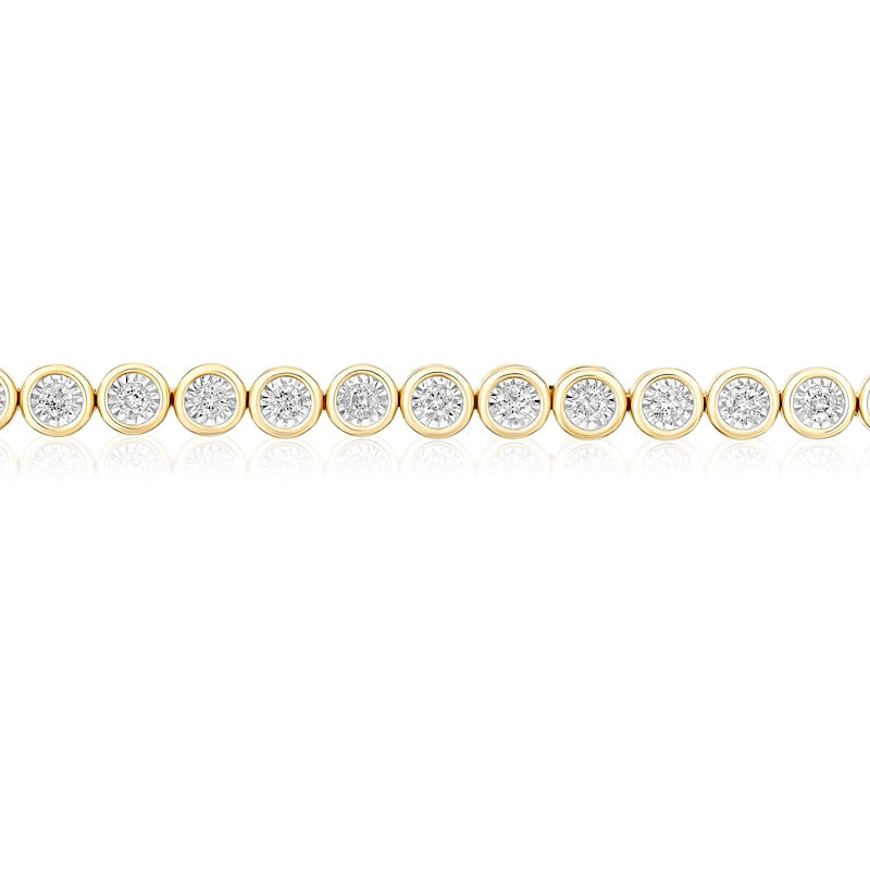 9ct Yellow Gold 1ct Diamond Tennis Bracelet