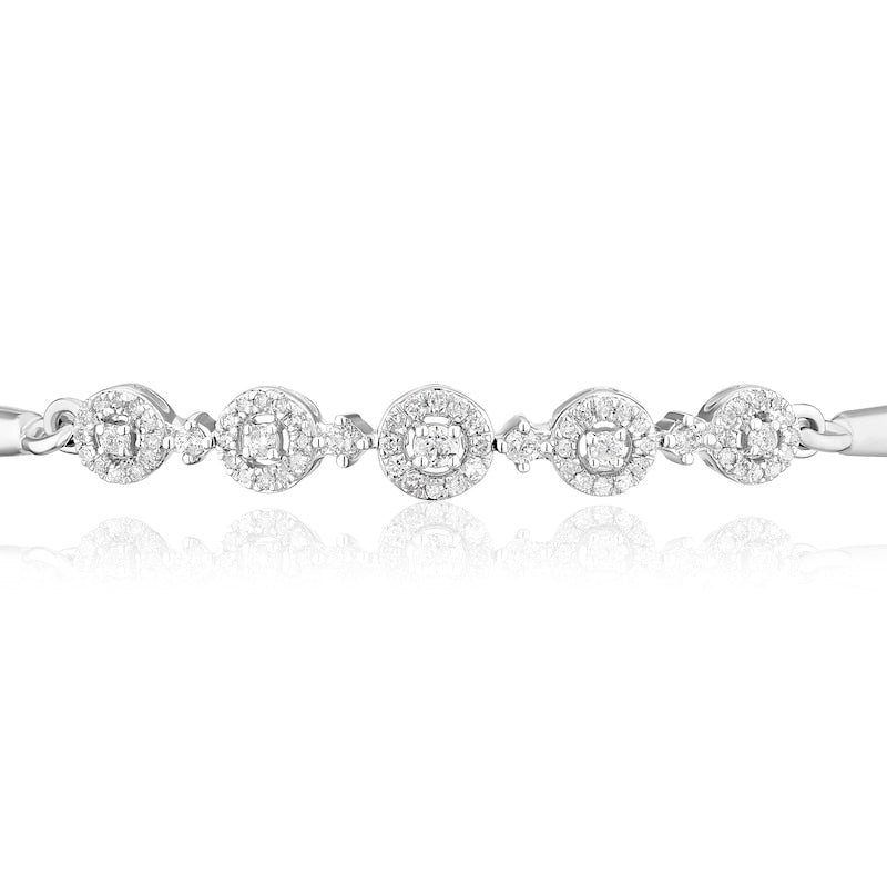 9ct White Gold 0.33ct Diamond Bolo Bracelet