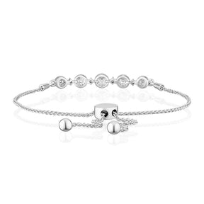 9ct White Gold 0.33ct Diamond Bolo Bracelet