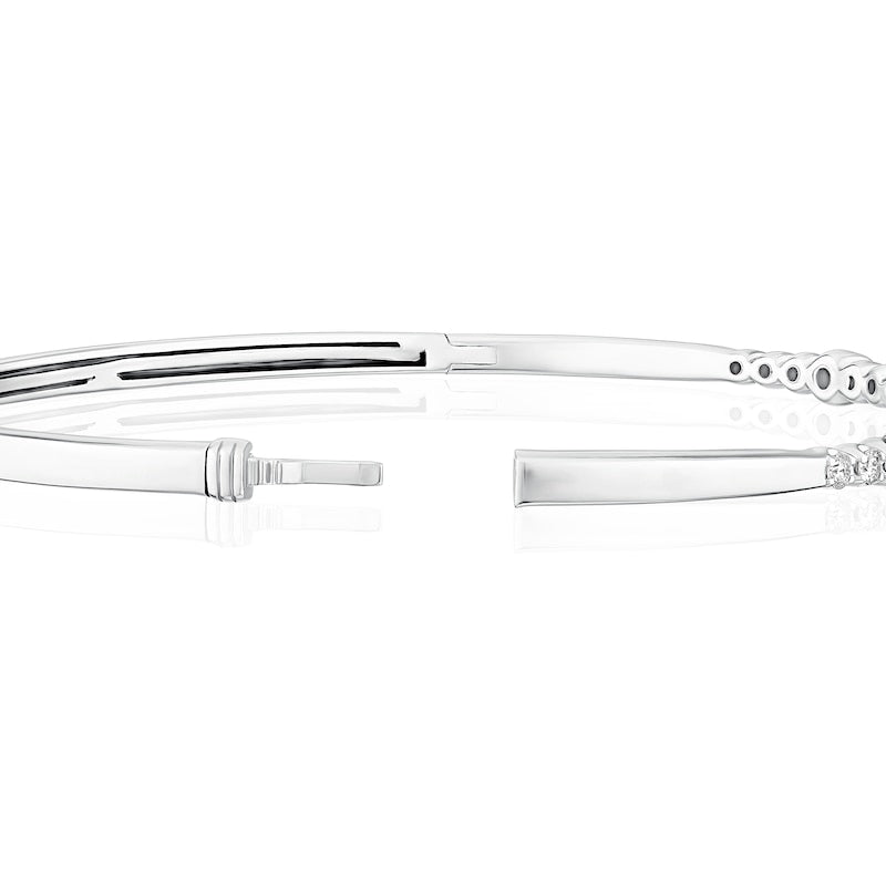 9ct White Gold 1ct Diamond Bangle