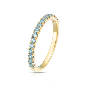 9ct Yellow Gold & Blue Topaz Eternity Ring