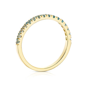 9ct Yellow Gold & Blue Topaz Eternity Ring