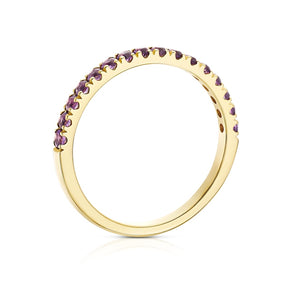 9ct Yellow Gold Amethyst Eternity Ring