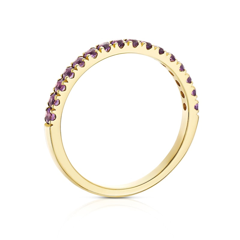 9ct Yellow Gold Amethyst Eternity Ring